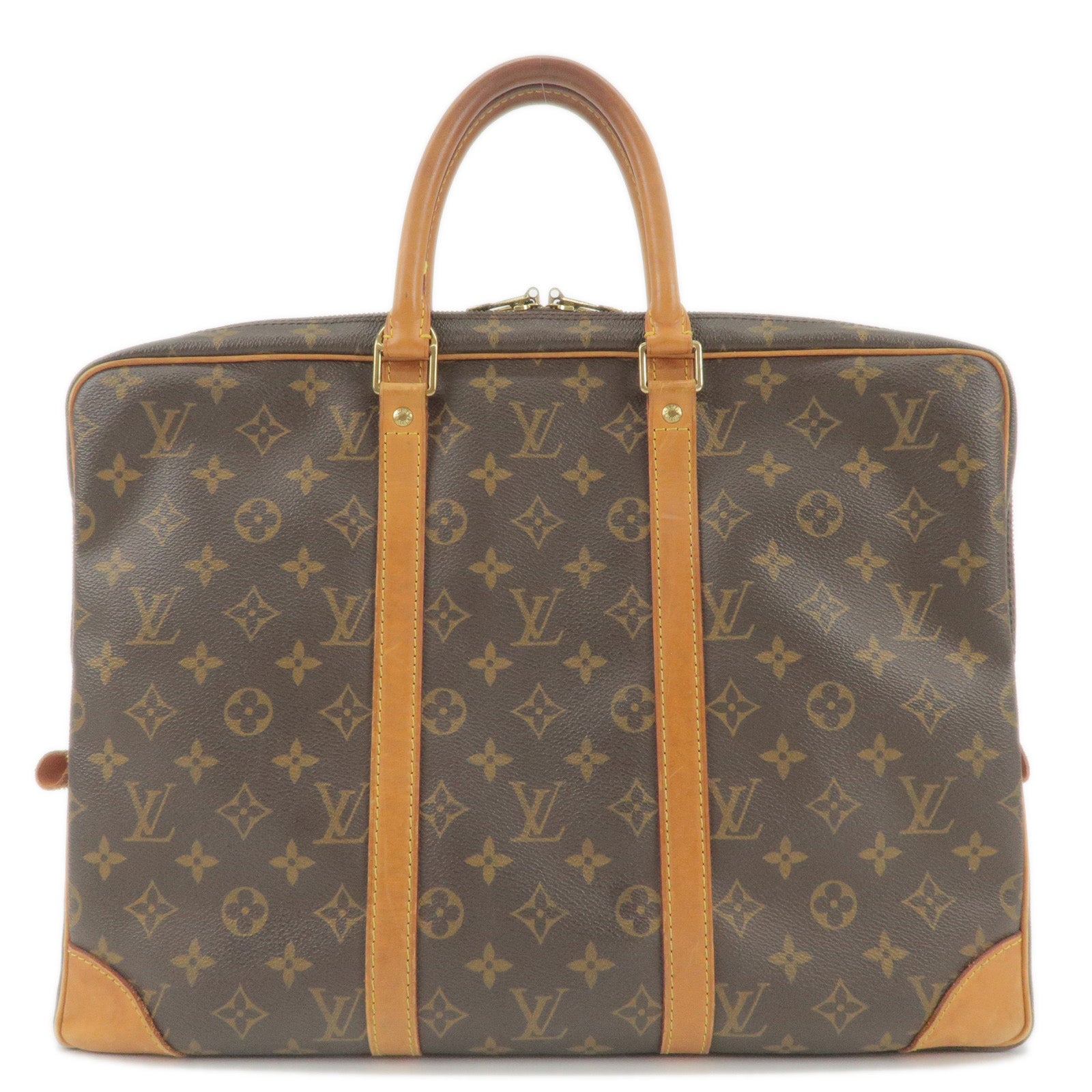 LOUIS VUITTON Porte Documents Voyage Monogram Canvas Briefcase Brown