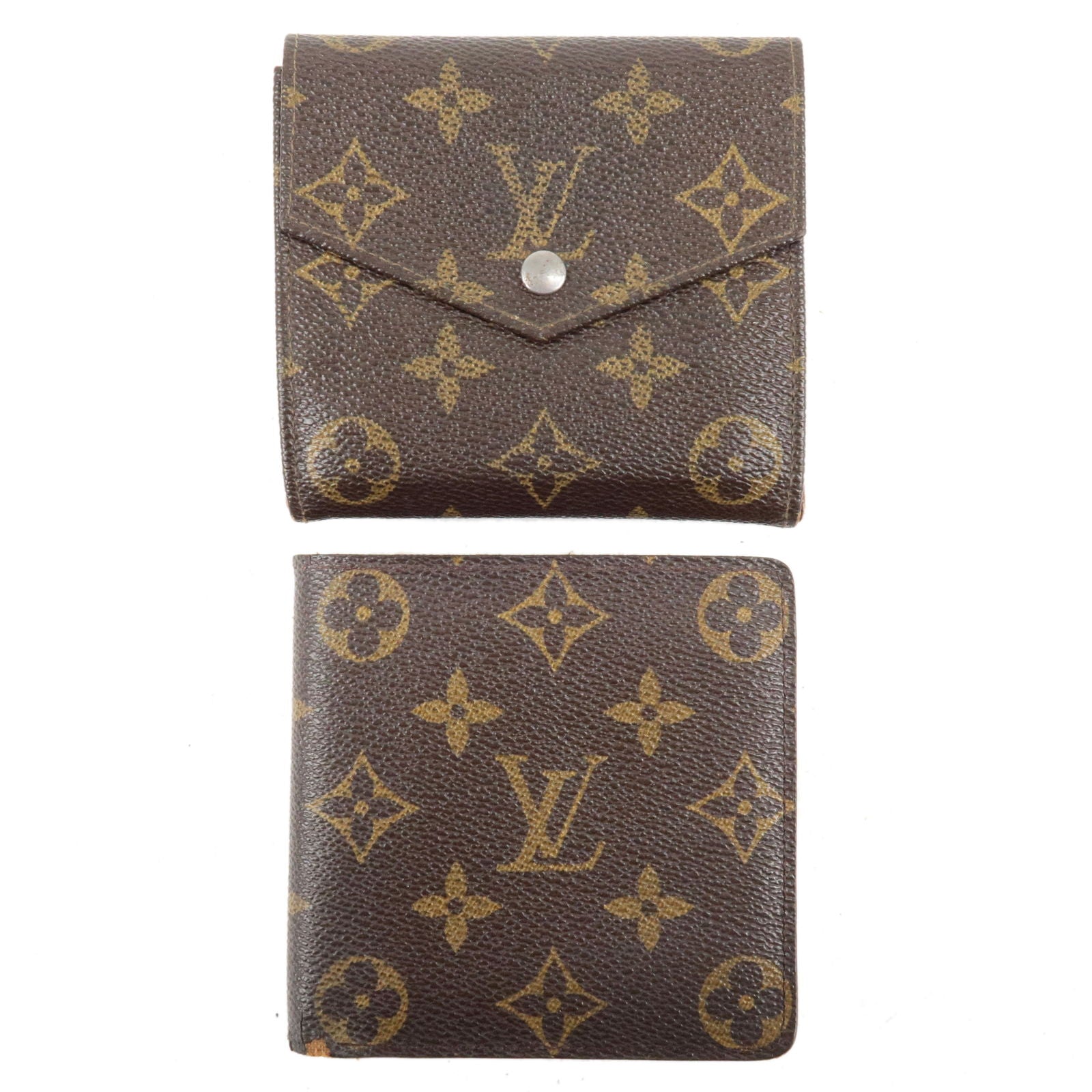 M61675 - 2 - ep_vintage luxury Store - Bi - Bolsa de viaje Louis Vuitton  Keepall 45 cm en lona Monogram marrón y cuero natural - Set - Louis -  Monogram - Vuitton - of - Fold - M61660 – dct - Wallet