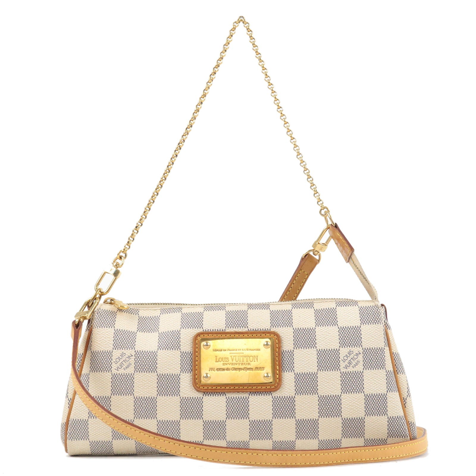 Louis Vuitton - LV Damier Ebene Eva Chain Strap w/ Leather Crossbody Strap