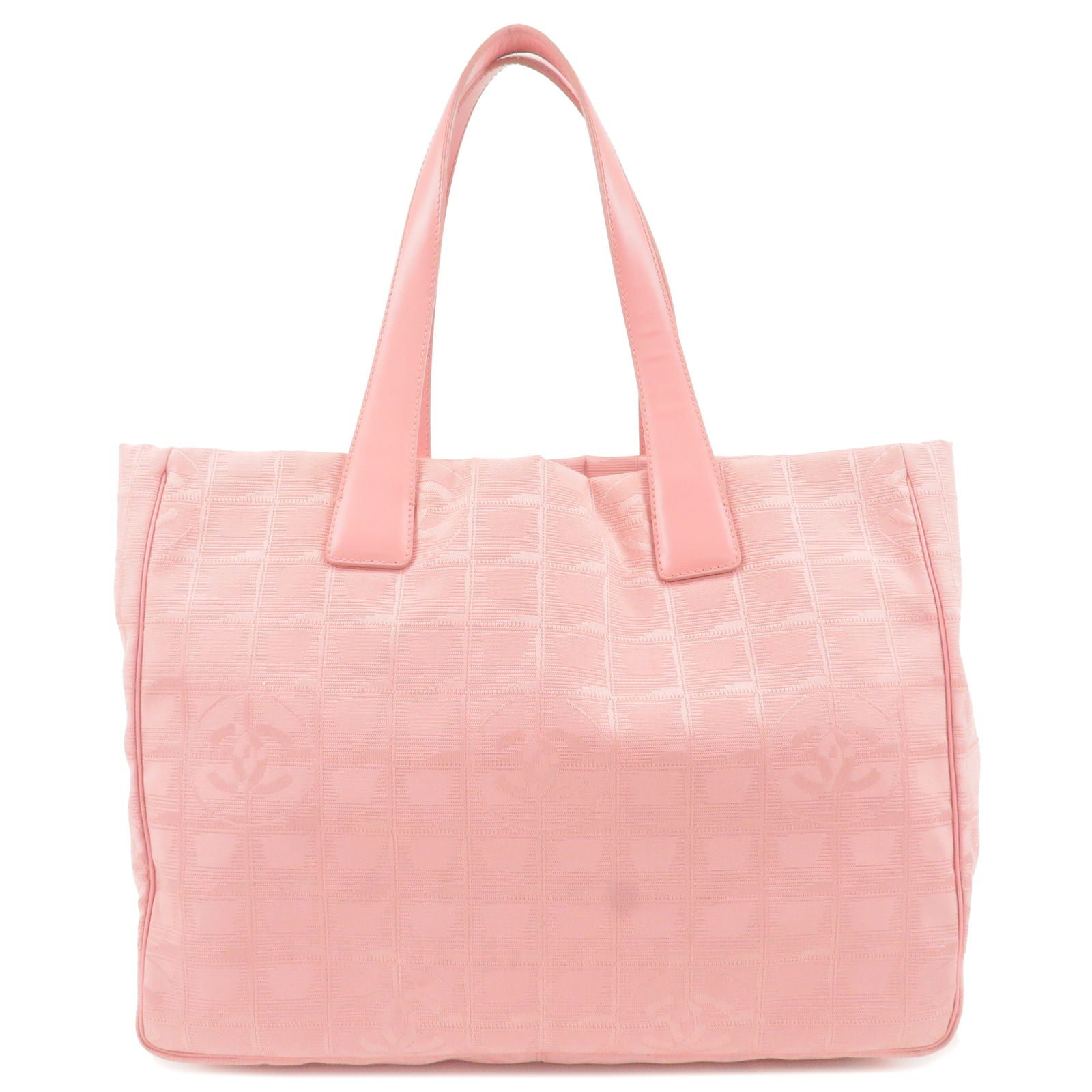 Chanel CC Logo Travel Line Large Nylon Tote Bag Light Pink