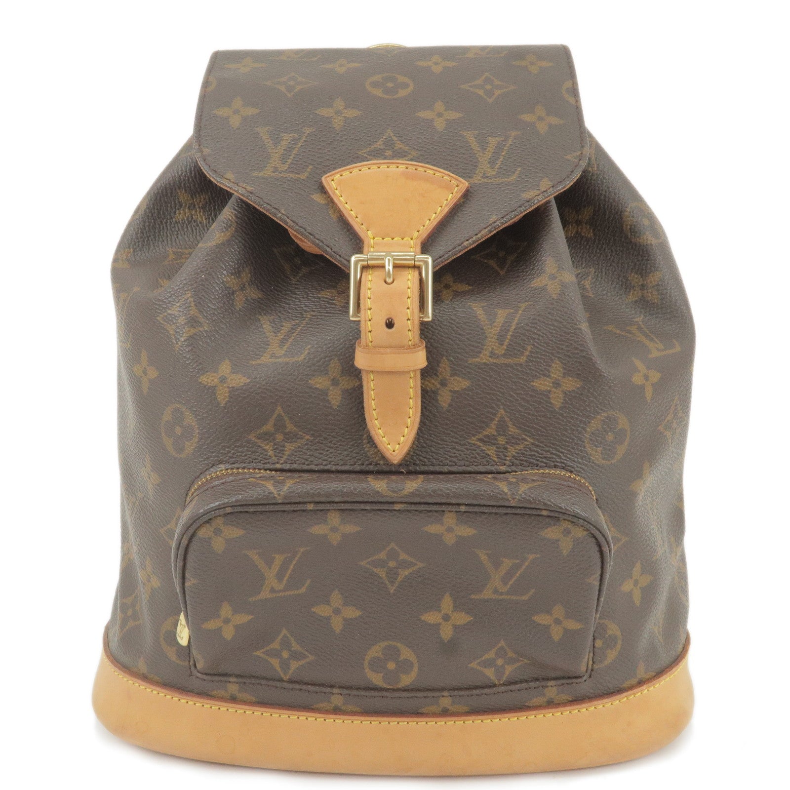 Louis Vuitton Montsouris Mm Brown Canvas Backpack Bag (Pre-Owned)