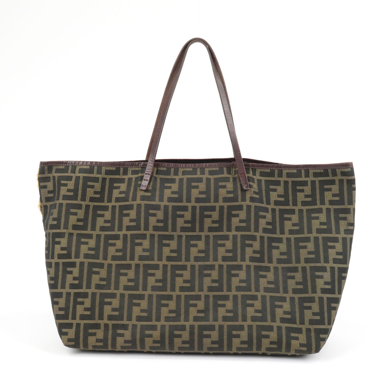 FENDI-Zucca-Canvas-Leather-Hand-Bag-Tote-Bag-Khaki-Black – dct-ep_vintage  luxury Store