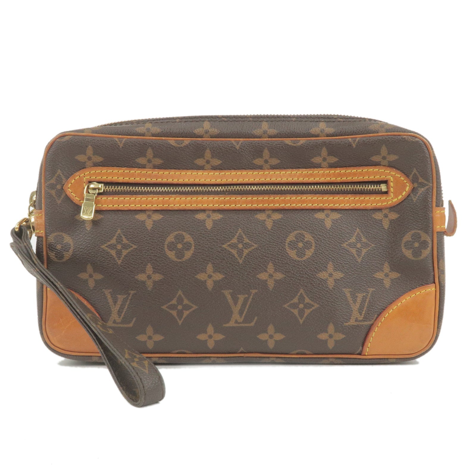 Brown Louis Vuitton Monogram Marly Dragonne PM Clutch Bag