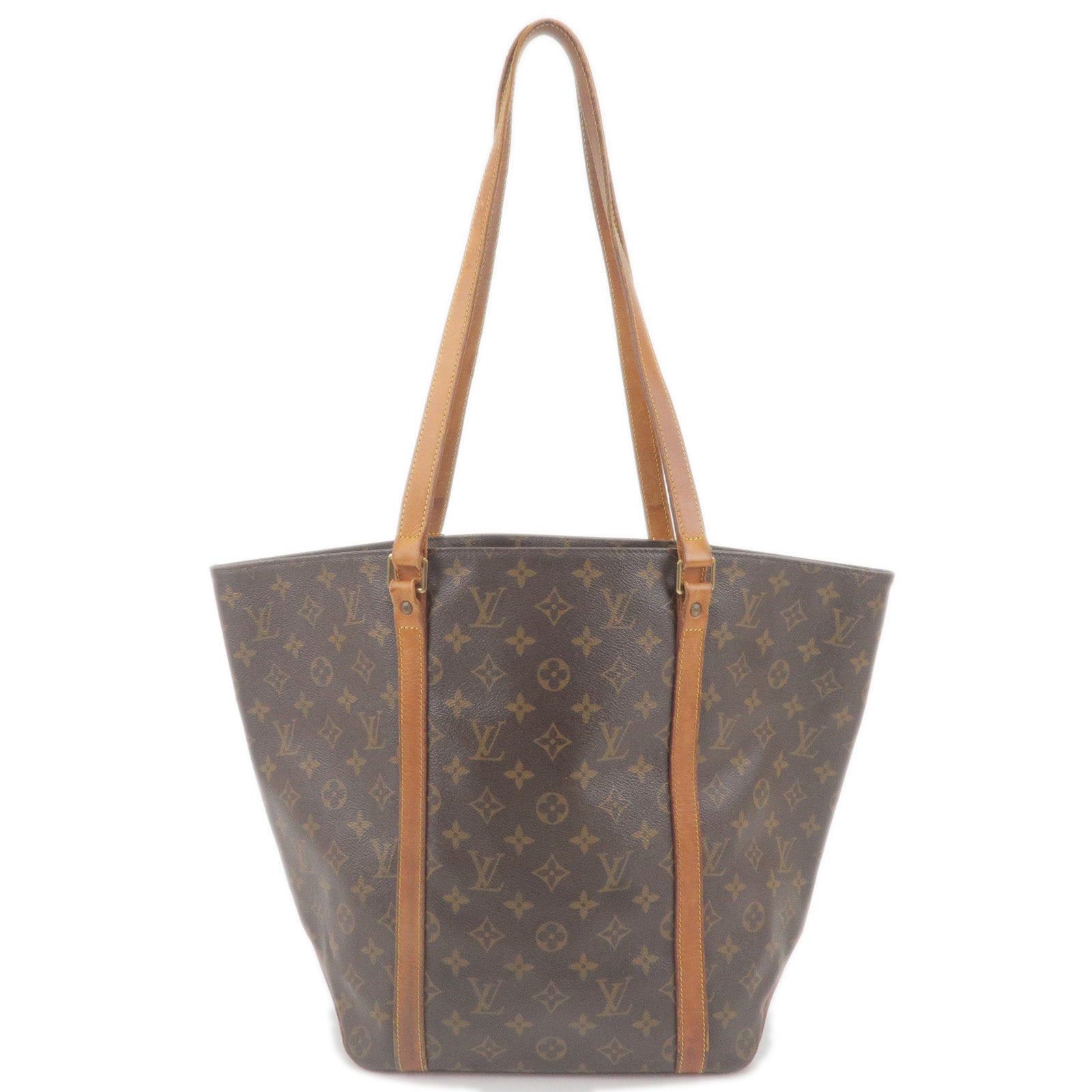 Louis Vuitton Sac Plat shopping bag in ebene damier canvas and brown