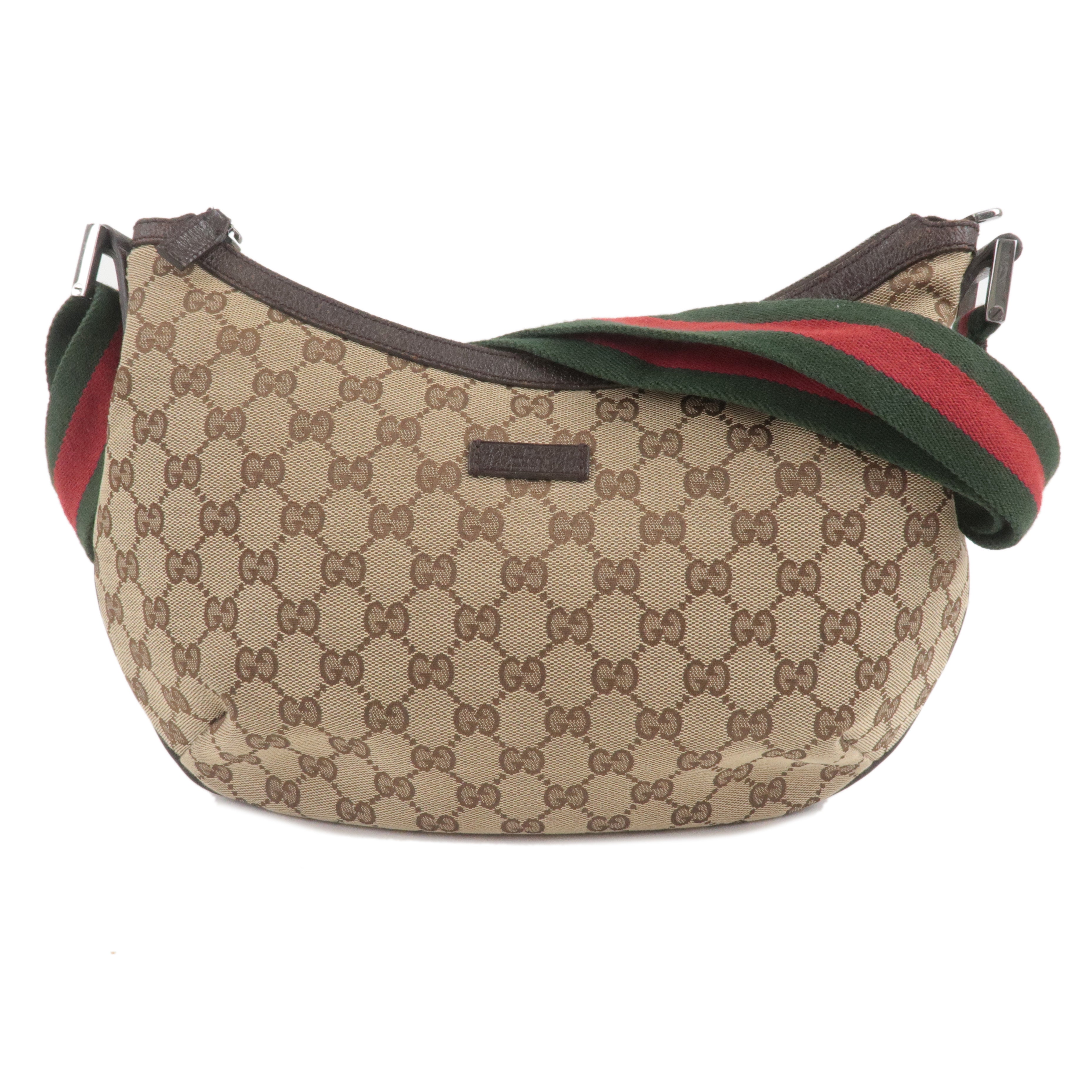 Authentic gucci sherry line crossbody shoulder GG canvas beige