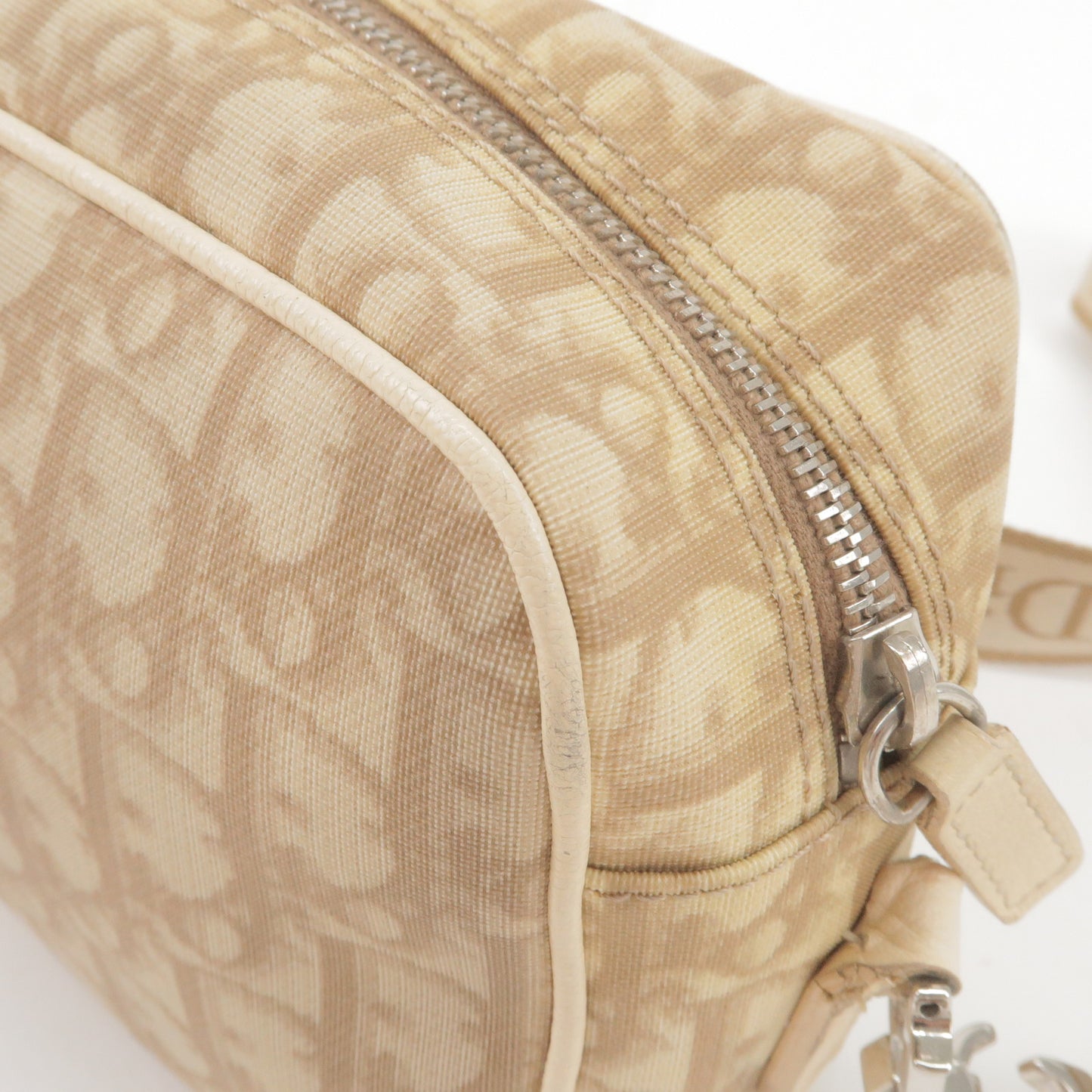 Christian Dior Trotter PVC Leather Embroidered Shoulder Bag