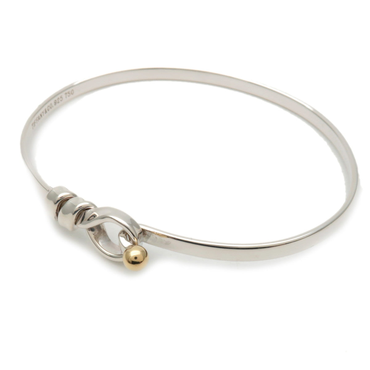 Tiffany&Co.-Love-Knot-Bracelet-Bangle-Silver925-750YG-Yellow-Gold