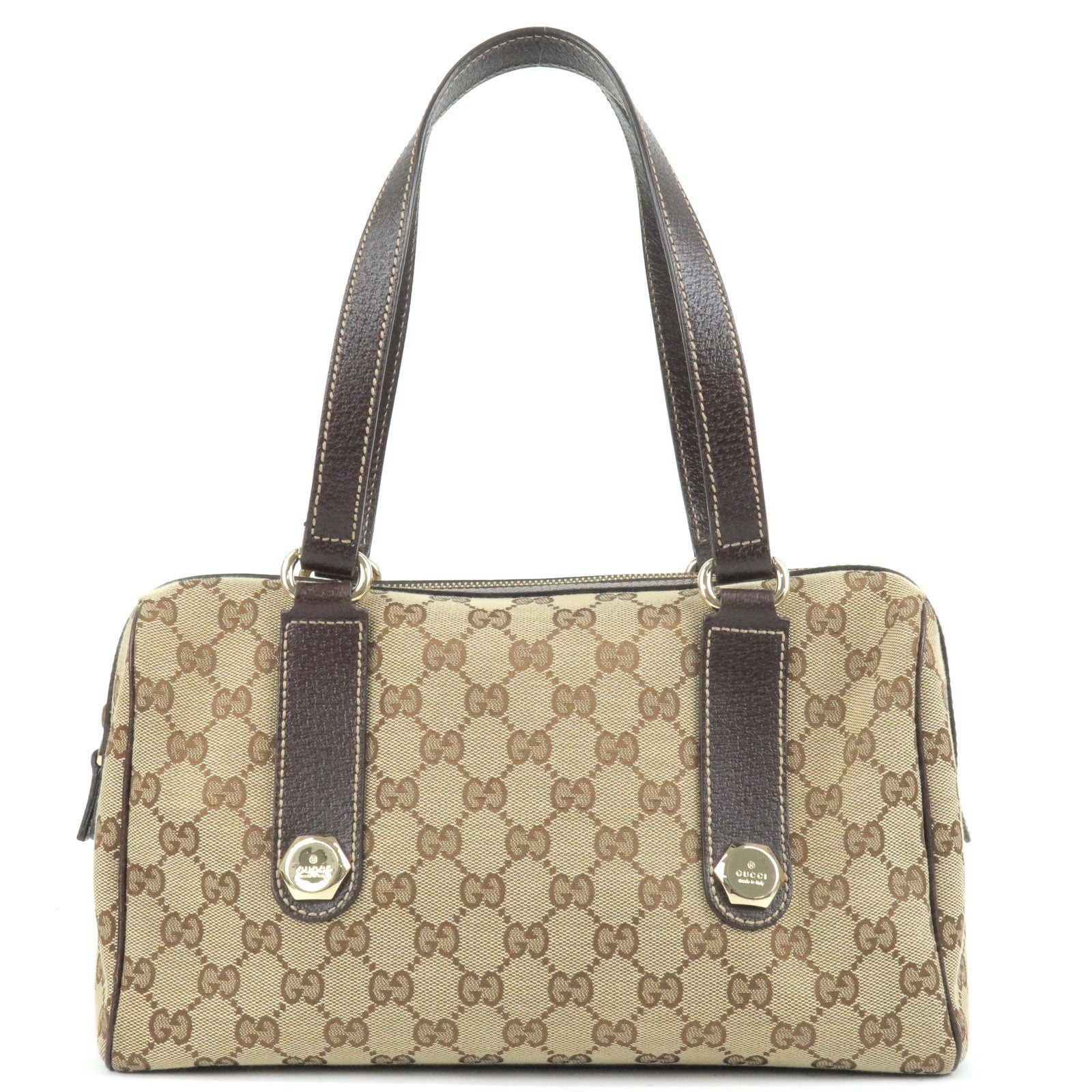 Boston leather handbag Gucci Brown in Leather - 35194189