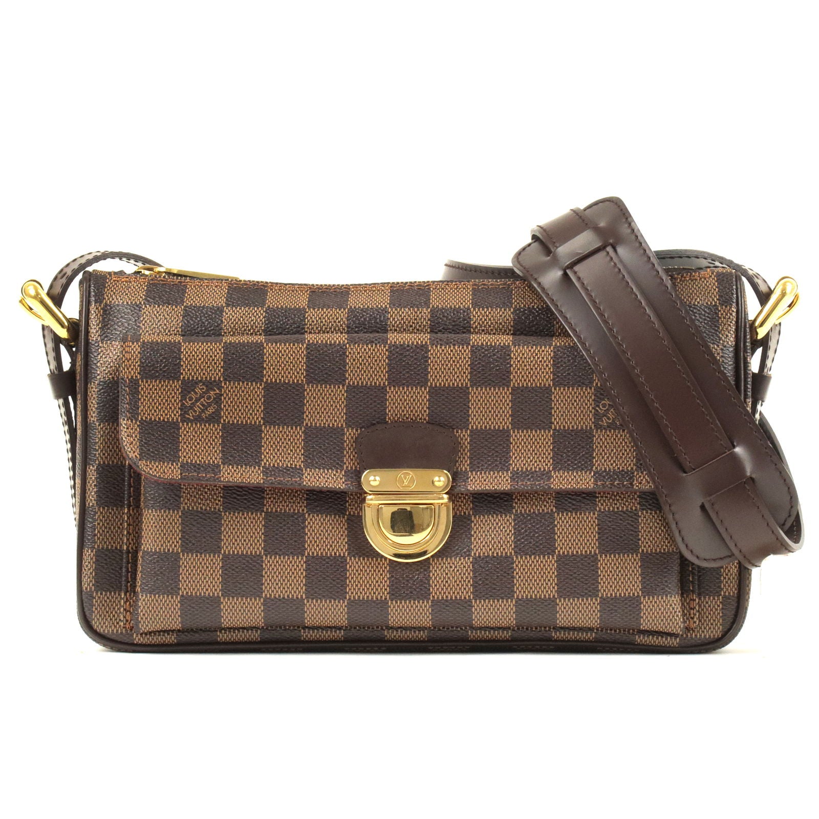 LOUIS VUITTON Damier Ebene Ravello GM Brown Shoulder Bag