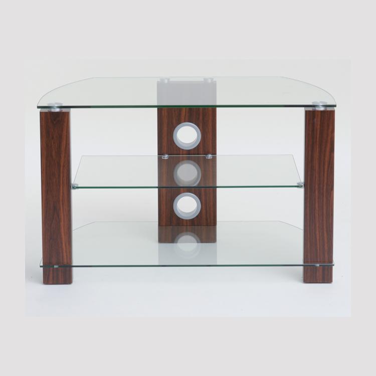 clear glass tv stand
