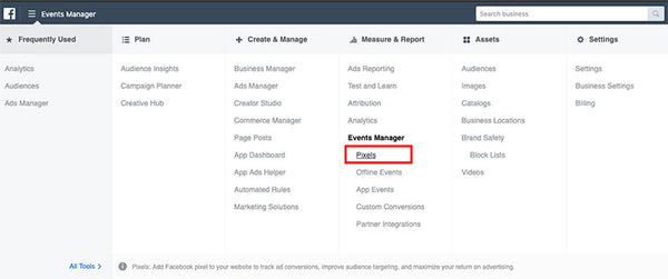 Facebook Pixel Event Manager