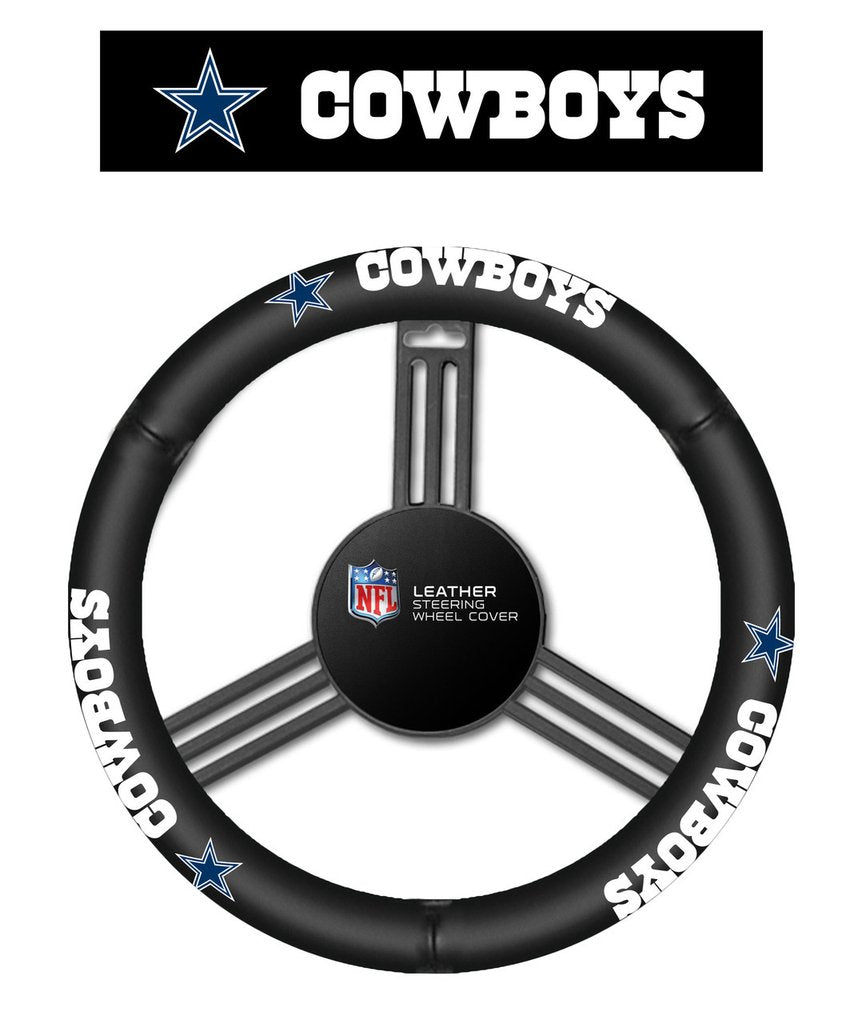 Dallas Cowboys Leather Car Truck SUV Steering Wheel Cover 
