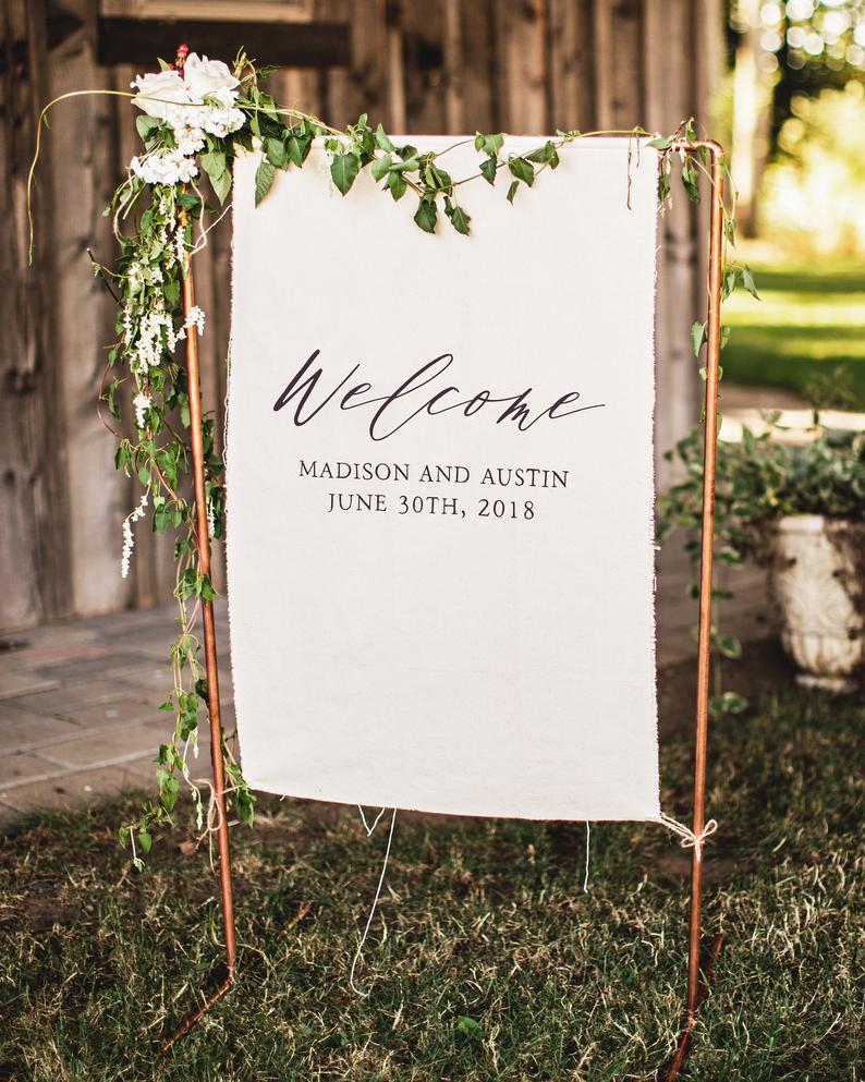 Canvas Wedding Welcome Banner