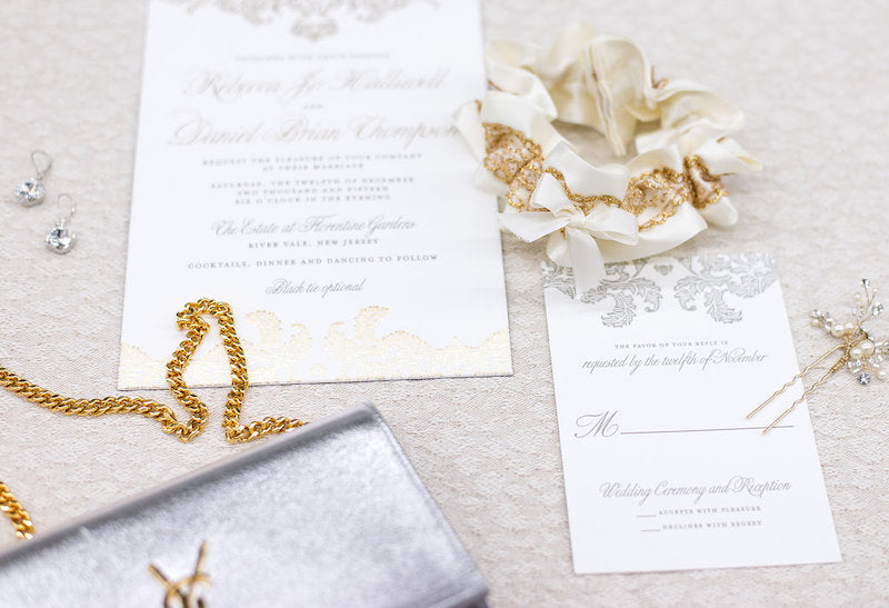 silver and gold wedding accessories