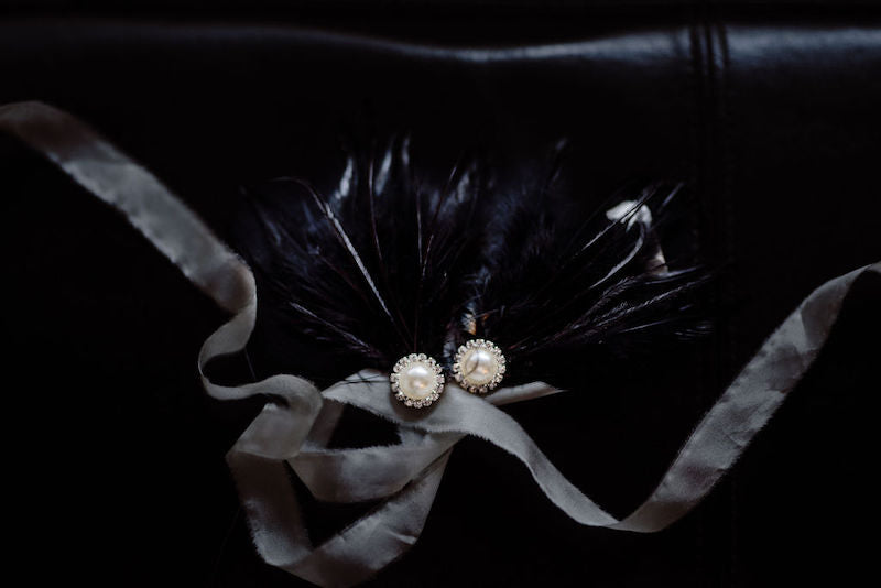 Black Feather Earrings for Ballet Inspired Wedding