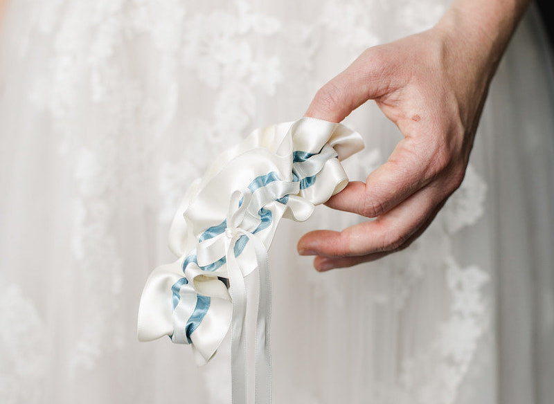 blue wedding garter 
