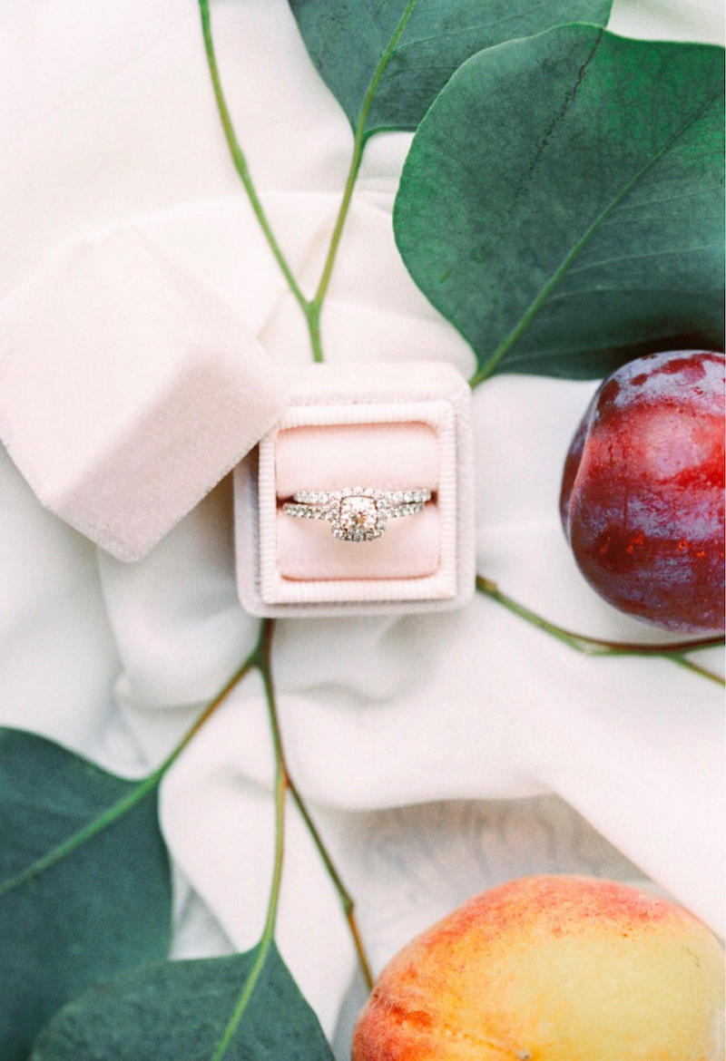 Blush Velvet Engagement Ring Box