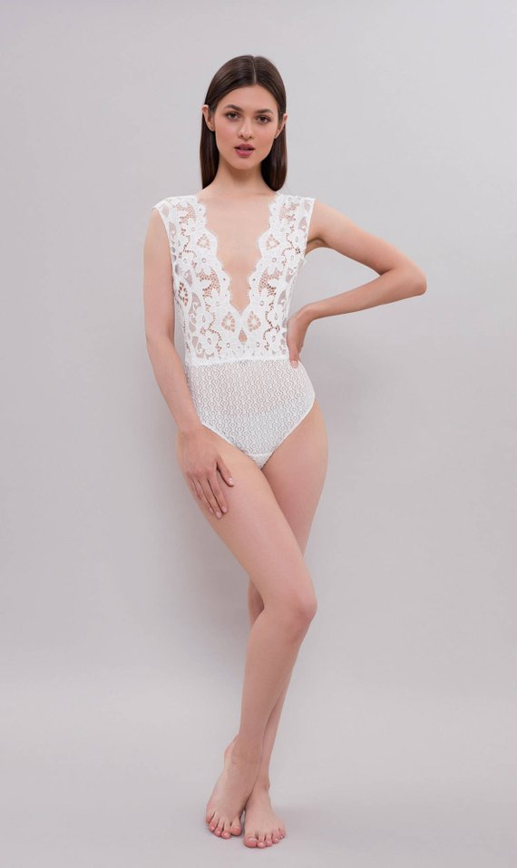 bridal lace bodysuit wedding lingerie 