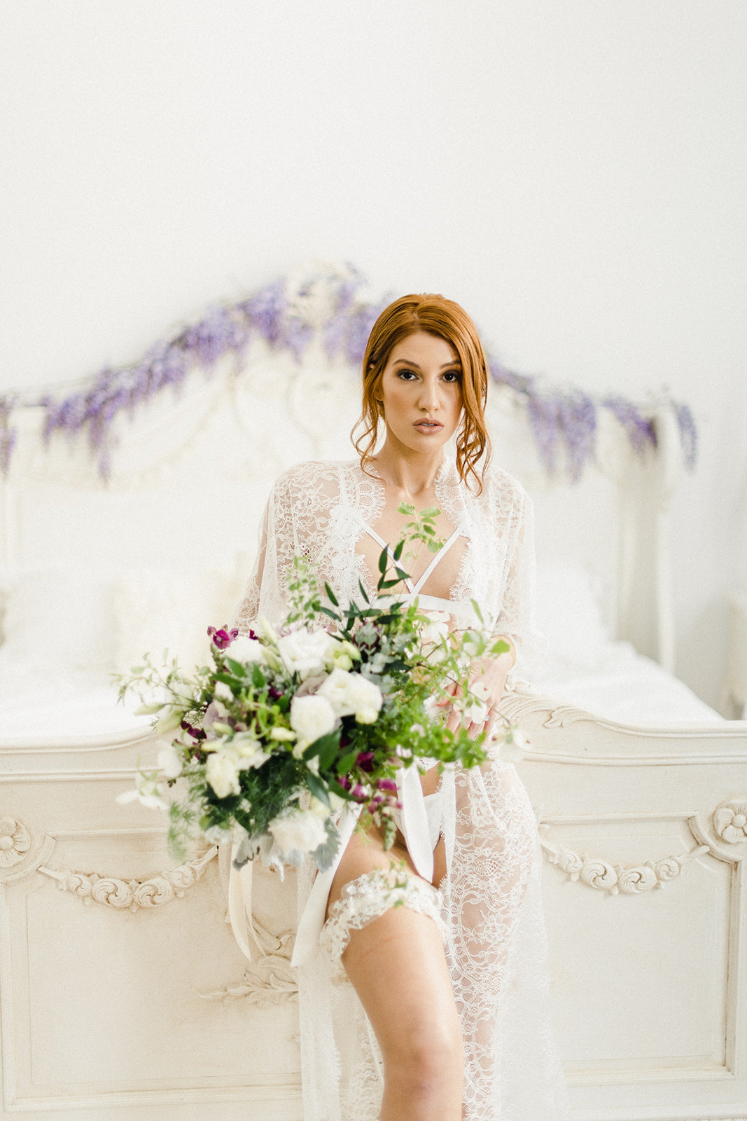 Bridal Boudoir Session with Flowers