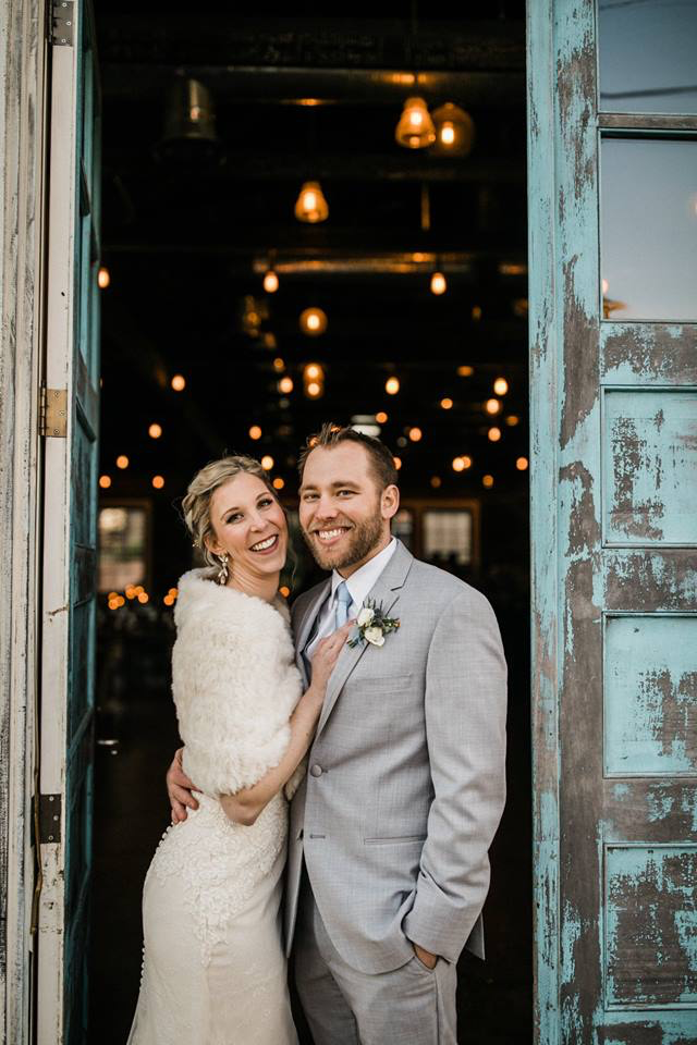 Groom and Bride in Fur Cape