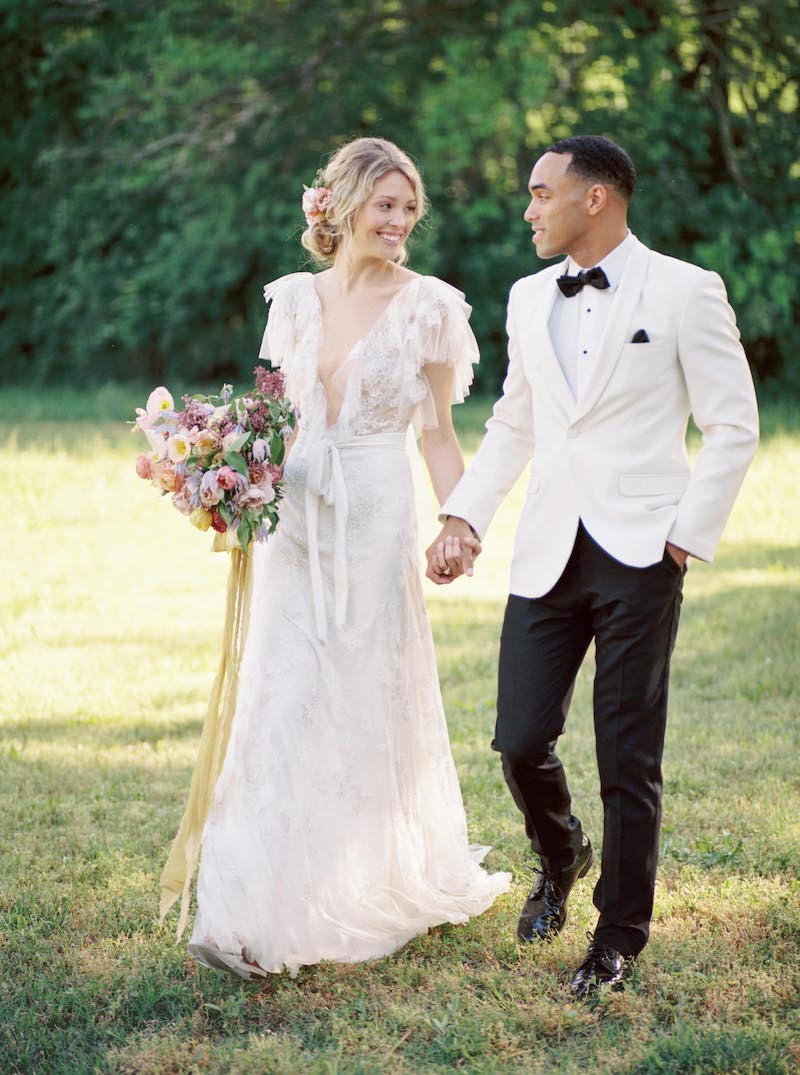 Bride and Groom Outdoor Wedding