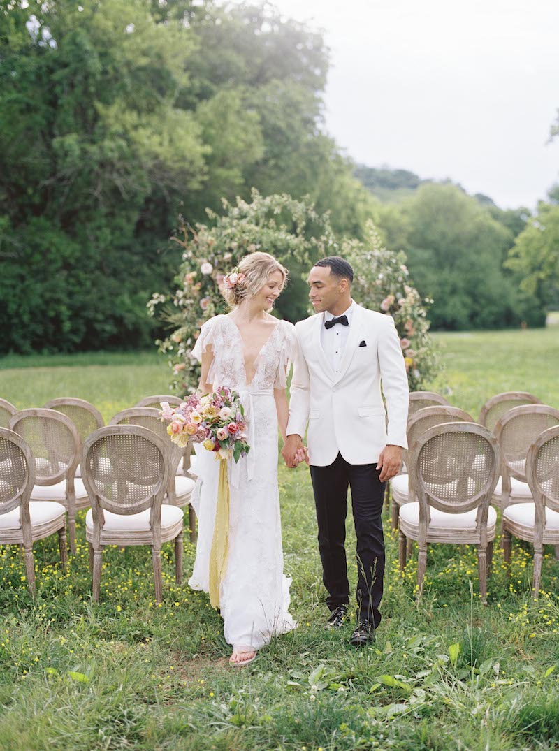 Bride and Groom Outdoor Wedding Aisle