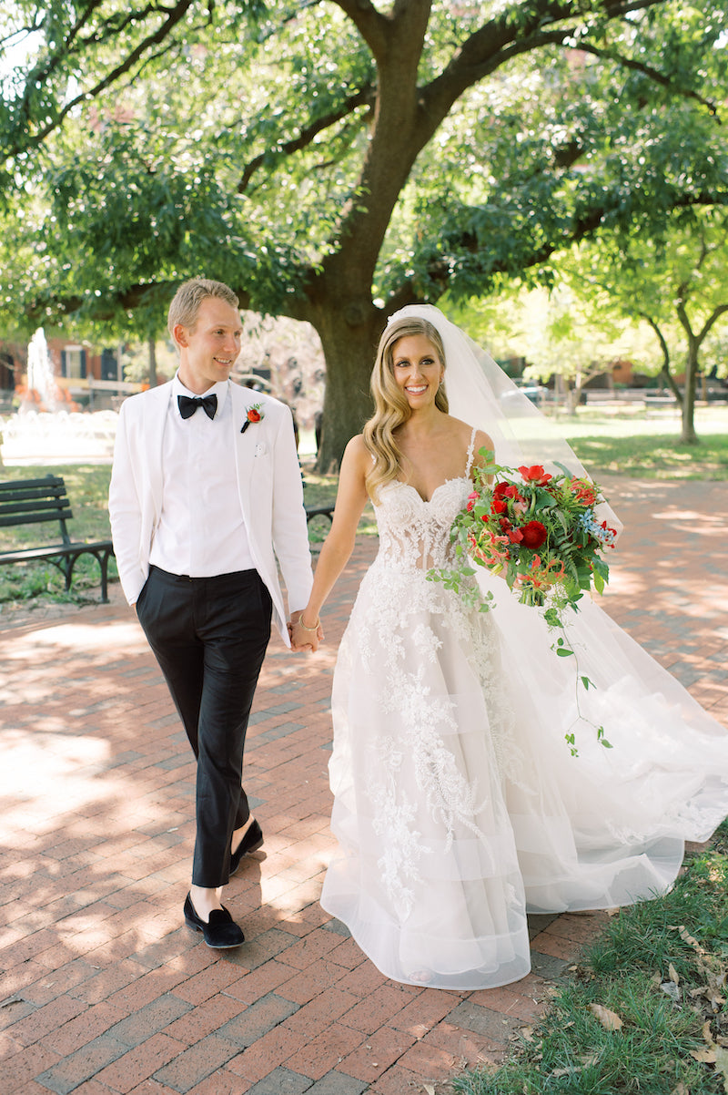 Bride and Groom Red Flower Bouquet