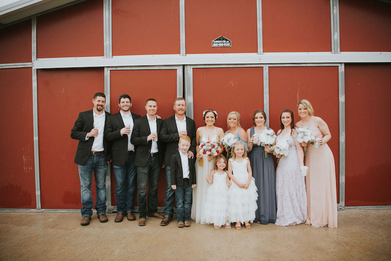 Bride and groom and bridal party