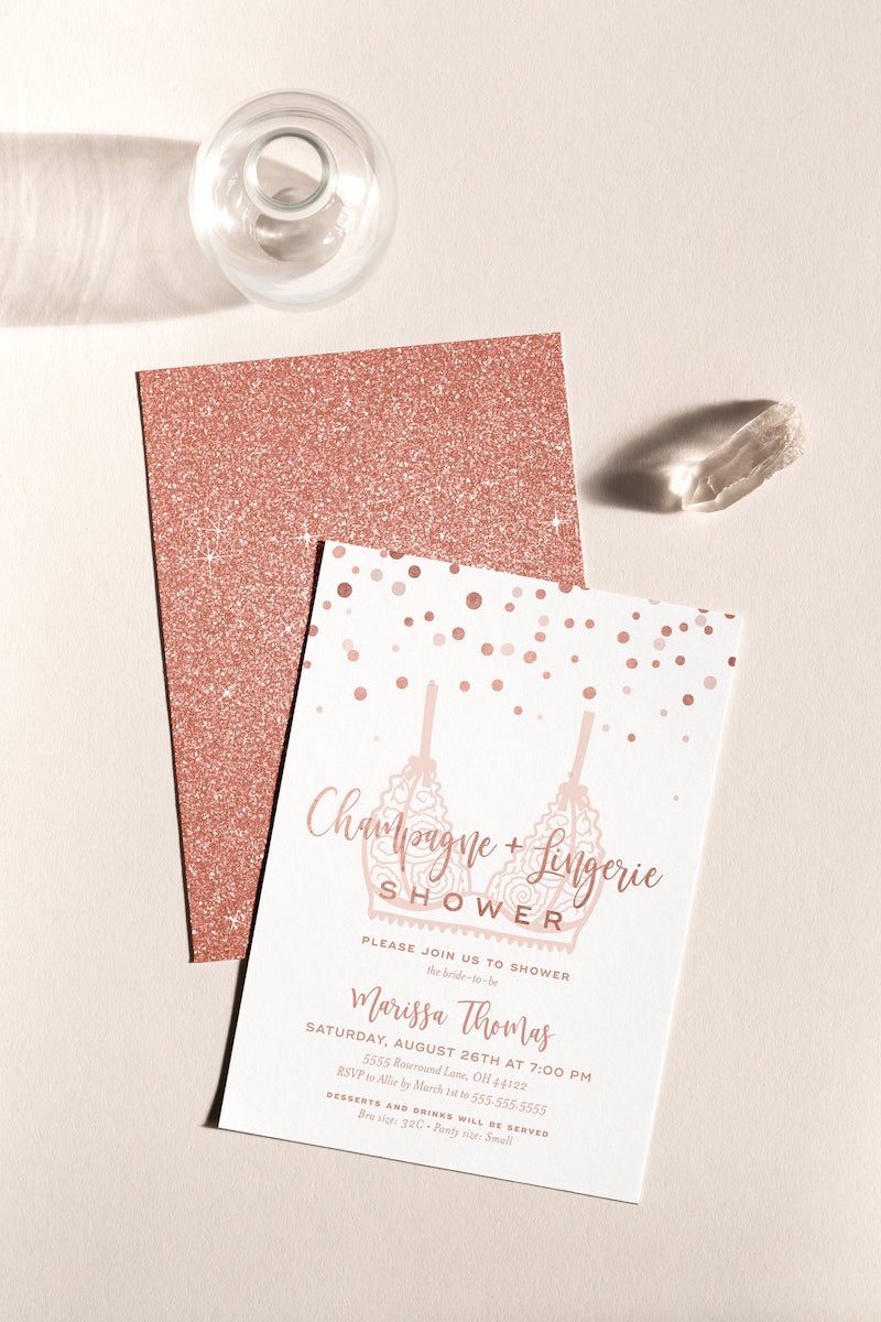 Champagne and Lingerie Shower Invitation