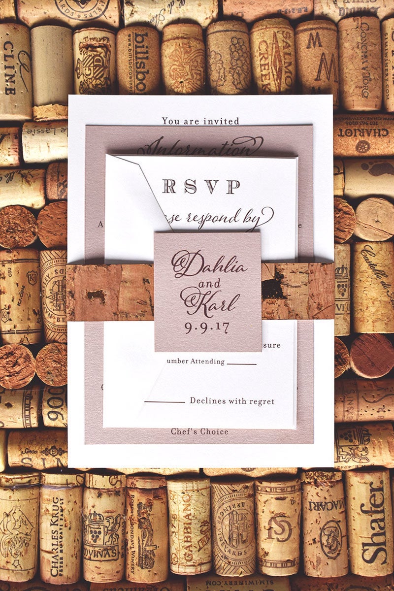 Cork Winery Wedding Invitation Suite