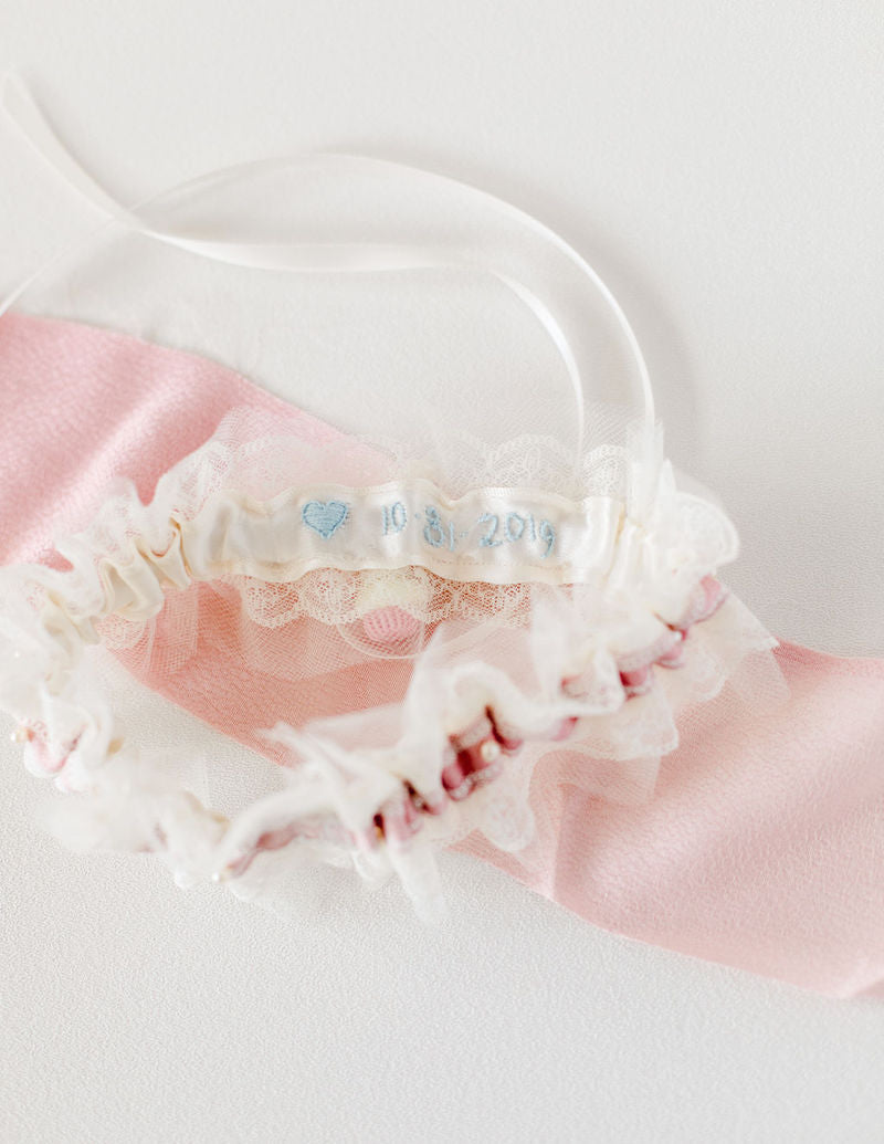 custom wedding garter with tulle and lace from The Garter Girl