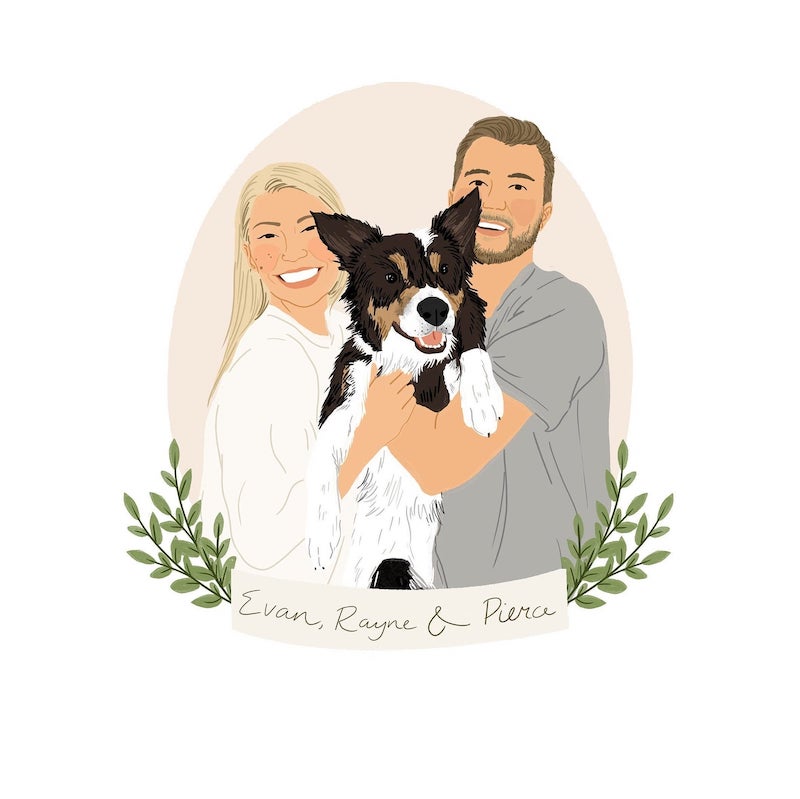 Custom Couple Portrait File for Wedding Website
