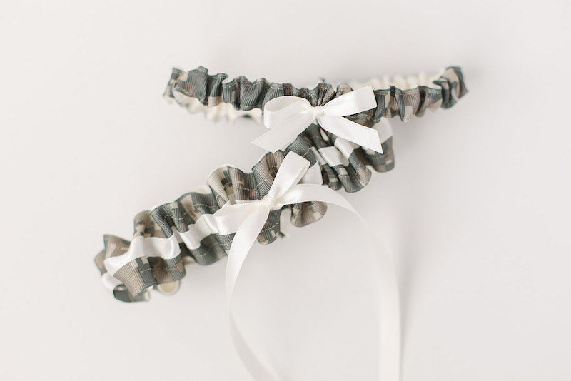 digital camouflage wedding garter set