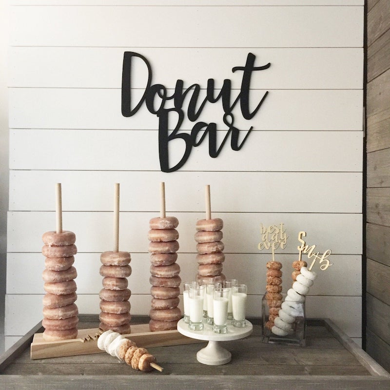 Donut Bar Hand Lettered Wood Sign