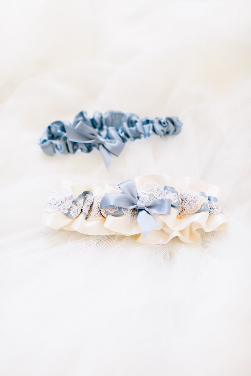 Dusty Blue Wedding garter