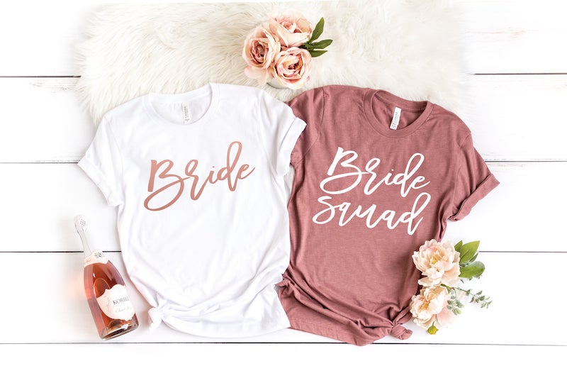 Dusty Rose Bride Squad Shirt