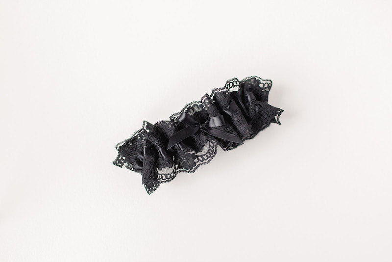 elegant black lace wedding garter