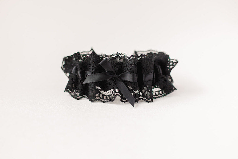 elegant black lace wedding garter