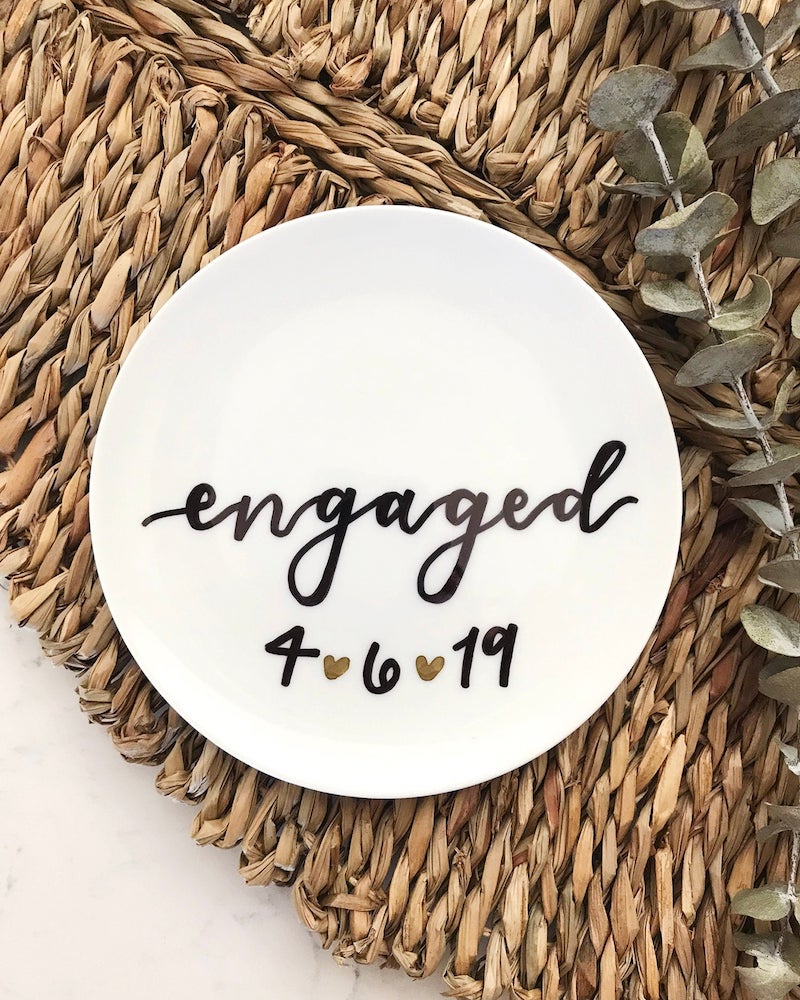 Engaged Ring Dish with Date