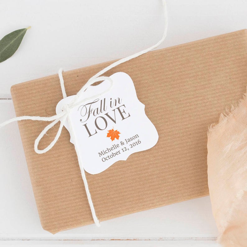 Fall In Love Wedding Favor Tags