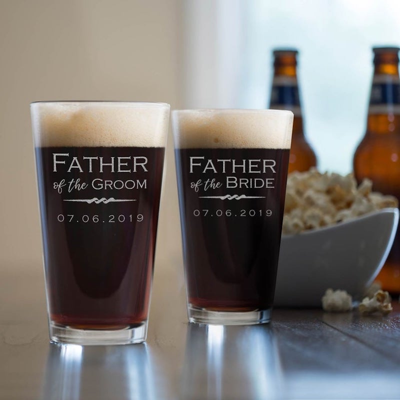 father of the bride custom beer glass