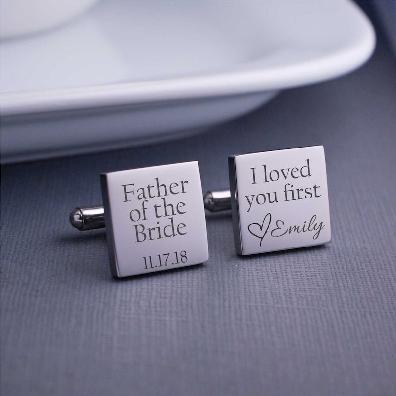 father of the bride metal cuff links