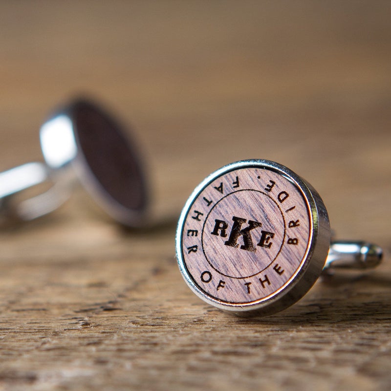father of the bride wood cuff links