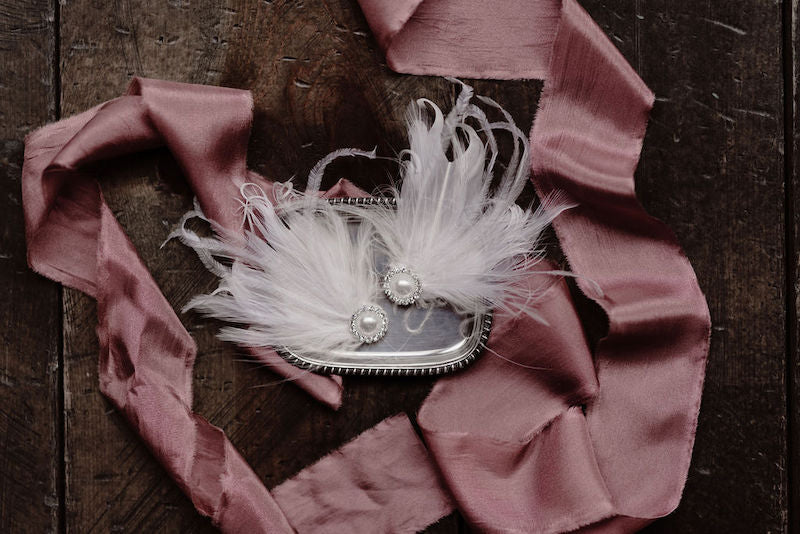 White Feather Earrings for Ballet Inspired Wedding