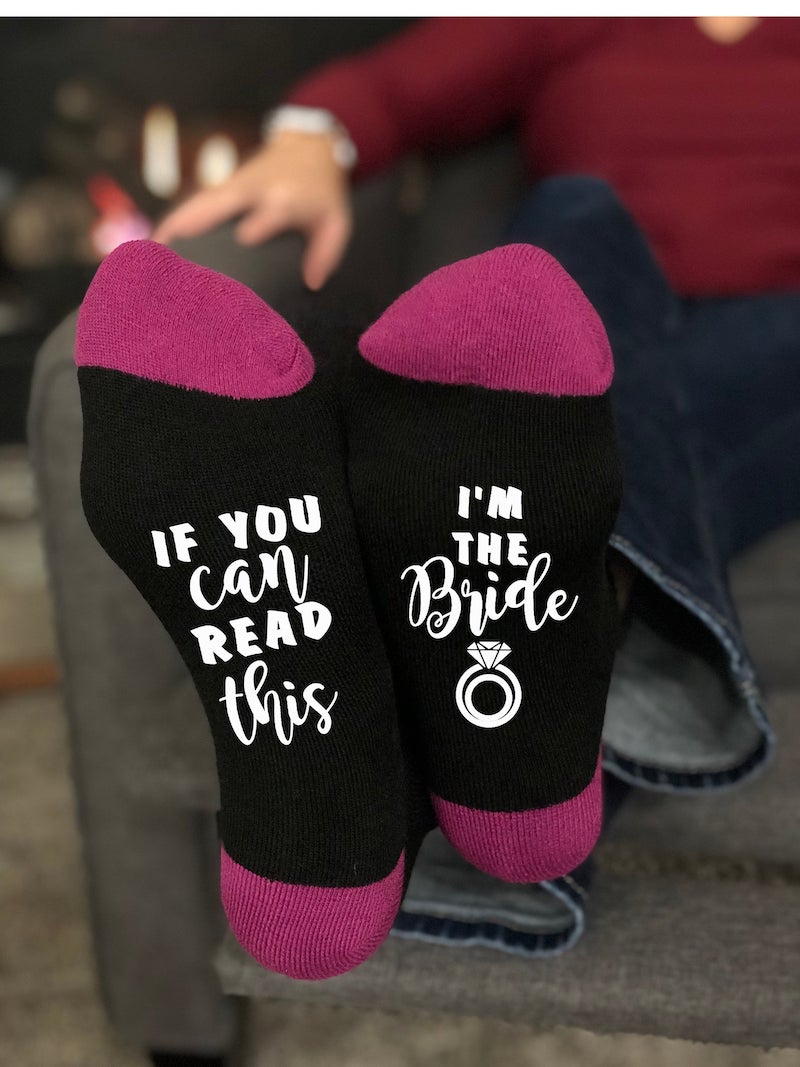 funny bride socks stocking stuffer idea