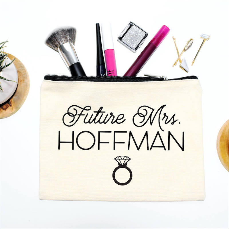 future mrs makeup bag gift for engaged bride to be