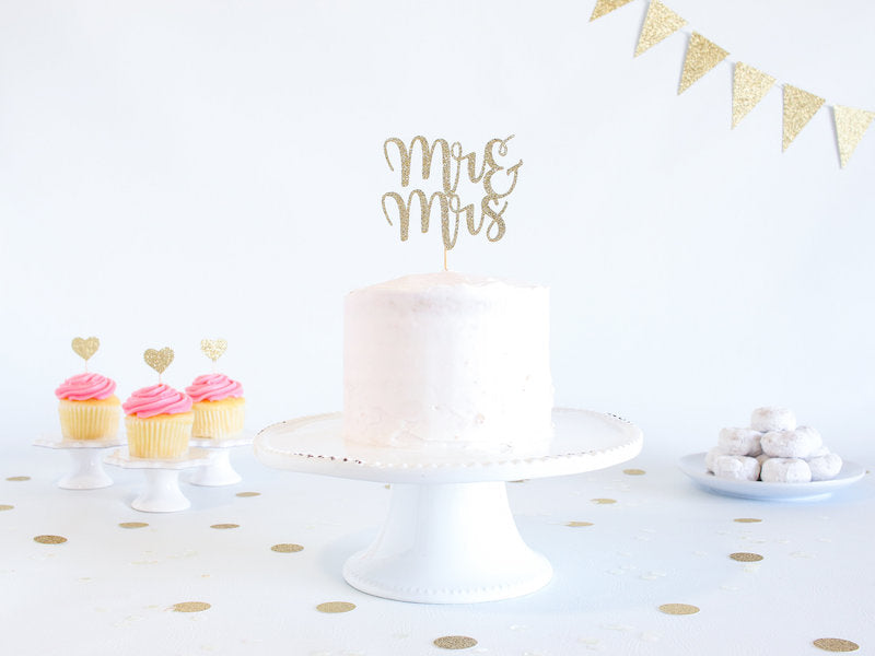 glitter cake topper