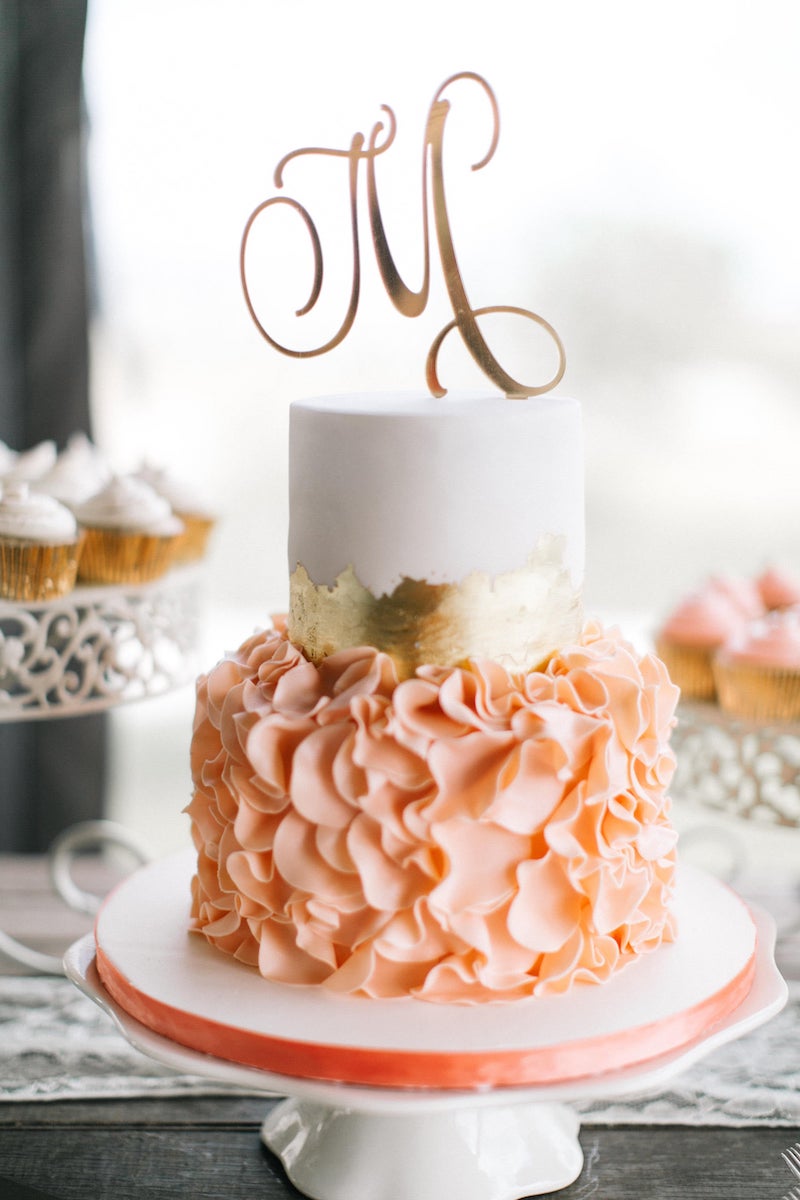 Gold Monogram Cake Topper