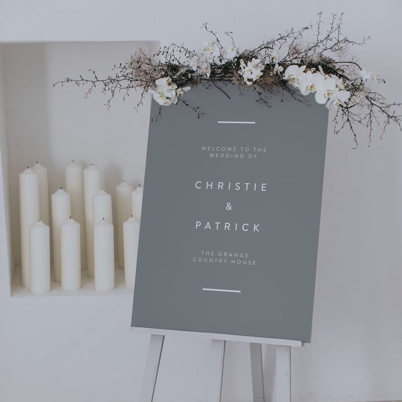 Gray Wedding Welcome Sign