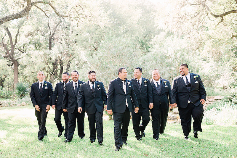 groomsmen - blush wedding in October in Texas